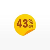 43 discount, Sales Vector badges for Labels, , Stickers, Banners, Tags, Web Stickers, New offer. Discount origami sign banner.