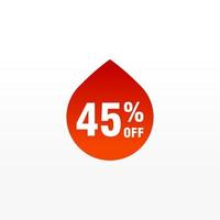 45 discount, Sales Vector badges for Labels, , Stickers, Banners, Tags, Web Stickers, New offer. Discount origami sign banner.