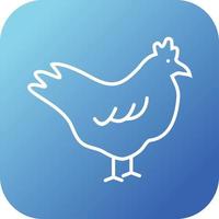 Beautiful Chicken Line Vector Icon