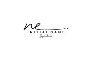 Initial NE signature logo template vector. Hand drawn Calligraphy lettering Vector illustration.
