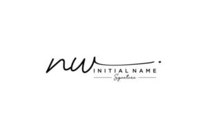 Initial NW signature logo template vector. Hand drawn Calligraphy lettering Vector illustration.