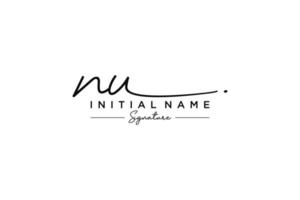 Initial NU signature logo template vector. Hand drawn Calligraphy lettering Vector illustration.