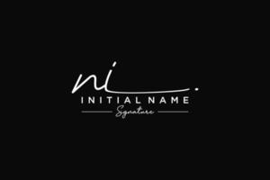 Initial NI signature logo template vector. Hand drawn Calligraphy lettering Vector illustration.