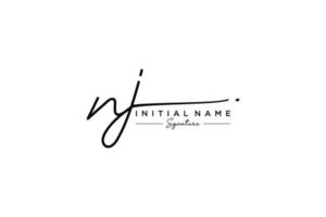 Initial NJ signature logo template vector. Hand drawn Calligraphy lettering Vector illustration.