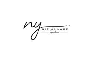 Initial NY signature logo template vector. Hand drawn Calligraphy lettering Vector illustration.