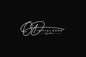 Initial OD signature logo template vector. Hand drawn Calligraphy lettering Vector illustration.