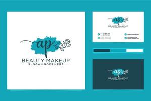 Initial AP Feminine logo collections and business card templat Premium Vector