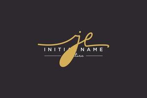 Initial JE signature logo template vector. Hand drawn Calligraphy lettering Vector illustration.