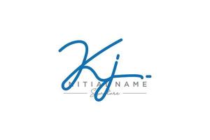 Initial KJ signature logo template vector. Hand drawn Calligraphy lettering Vector illustration.