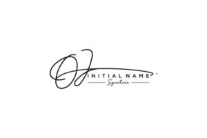 Initial OJ signature logo template vector. Hand drawn Calligraphy lettering Vector illustration.