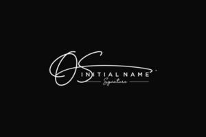 Initial OS signature logo template vector. Hand drawn Calligraphy lettering Vector illustration.