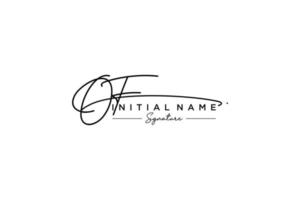 Initial OF signature logo template vector. Hand drawn Calligraphy lettering Vector illustration.