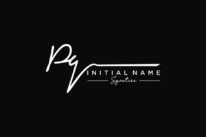 Initial PQ signature logo template vector. Hand drawn Calligraphy lettering Vector illustration.