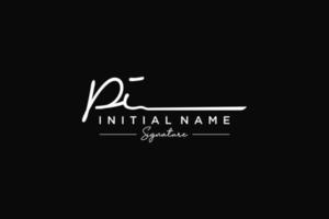 Initial PI signature logo template vector. Hand drawn Calligraphy lettering Vector illustration.