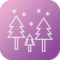 Beautiful Snow In Trees Line Vector Icon