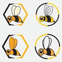 icono de diseño de ilustraciones de logotipo de abeja vector