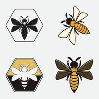 bee logo illustrations design icon vector