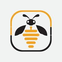 icono de diseño de ilustraciones de logotipo de abeja vector