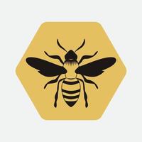 icono de diseño de ilustraciones de logotipo de abeja vector