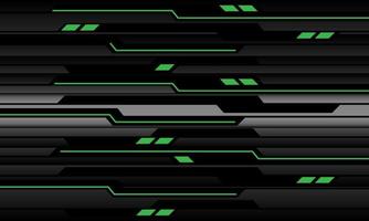 Abstract technology green light power cyber line futuristic black circuit on metal design ultramodern background vector