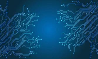Blue line circuit computer technology futuristic background design creative vector