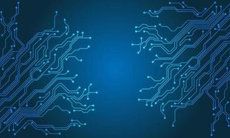 Blue line circuit computer technology futuristic background design creative vector