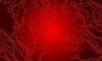 Red line circuit computer technology futuristic background design creative vector