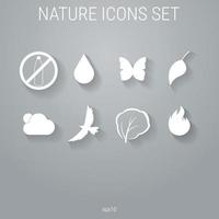 Set of icons on a theme nature 3d vector