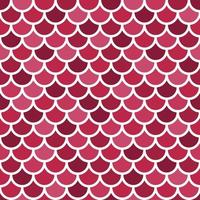 Red and white fish scales pattern. Seamless background. Trend color of the year 2023 Viva Magenta. Design texture elements for banners, covers, posters, backdrops, walls. Vector illustration.