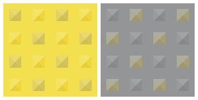 pirámide forma pixel punto amarillo gris vista superior vector