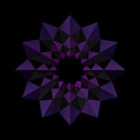 Purple Mandala Pattern 3D Geometric Shapes Origami Style vector