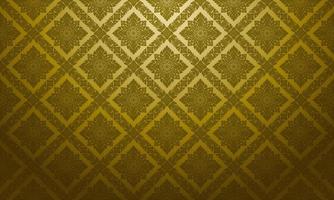 Thai Art Pattern Background Golden Square Shape vector