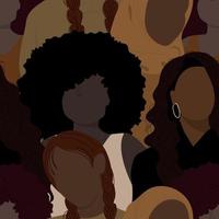 muchas mujeres etnia afroamericana vector