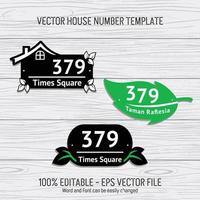 Laser cutting template files for house numbers, housing numbers, room numbers, villas, pavilions, apartments, and street names vector