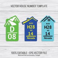 Laser cutting template files for house numbers, housing numbers, room numbers, villas, pavilions, apartments, and street names vector