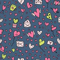 Romantic valentine seamless pattern for wrapping paper, background, textile. vector