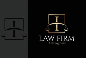 logo advogado, defensa basada en la letra inicial i vector
