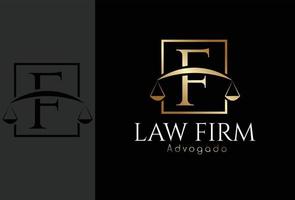 logo advogado, defensa basada en la letra f inicial vector