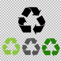 conjunto de símbolos de reciclaje universal vectorial. vector