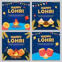 plantilla de redes sociales feliz lohri vector