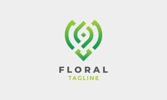 Logo leaves floral nature vector