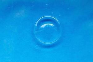 soap bubble close up. abstract blue water background photo