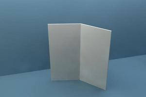 Blank Bifold Brochure. Template mockup. 3d rendering. photo