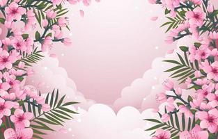 Beautiful Peach Blossom Background with Gradient Color Concept vector
