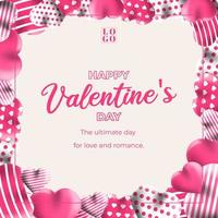 Happy valentine day post for instagram vector