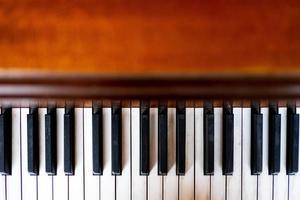 Wood piano keyboard photo