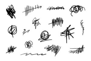 hand drawn of tangle scrawl sketch. Abstract scribble, chaos doodle pattern Isolated on white background. Vector illustration.