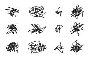 hand drawn of tangle scrawl sketch. Abstract scribble, chaos doodle pattern Isolated on white background. Vector illustration.