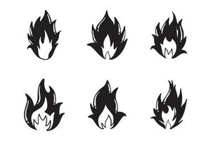 Fire vector, flame icon. Black icon isolated on white background. vector