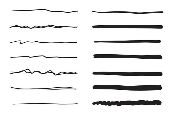 Vector set of hand drawn underline.